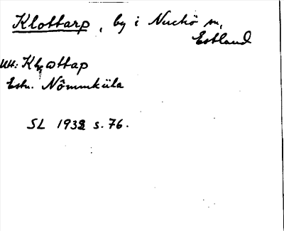 Bild på arkivkortet för arkivposten Klottarp