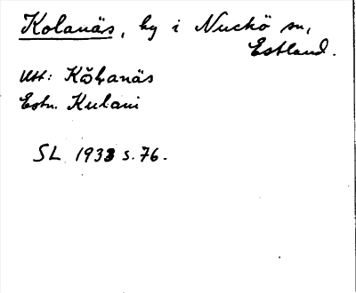 Bild på arkivkortet för arkivposten Kolanäs