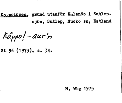 Bild på arkivkortet för arkivposten Koppelören