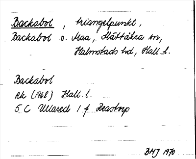 Bild på arkivkortet för arkivposten Backabol