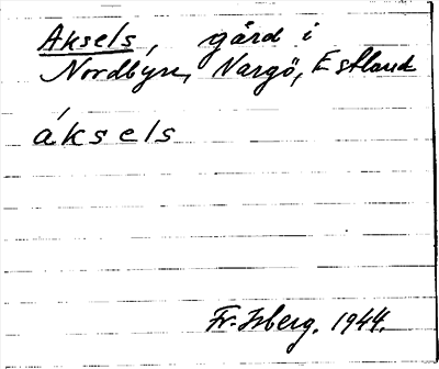 Bild på arkivkortet för arkivposten Aksels