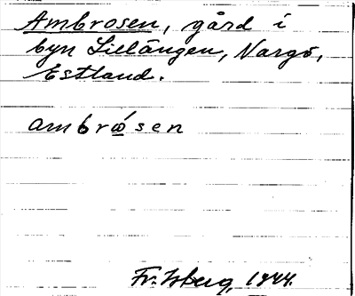 Bild på arkivkortet för arkivposten Ambrosen
