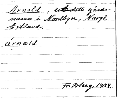 Bild på arkivkortet för arkivposten Arnold