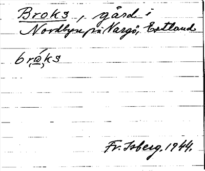 Bild på arkivkortet för arkivposten Broks