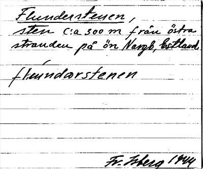Bild på arkivkortet för arkivposten Flunderstenen