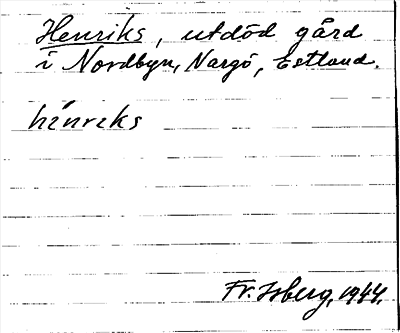 Bild på arkivkortet för arkivposten Henriks
