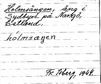 Bild på arkivkortet för arkivposten Holmsängen