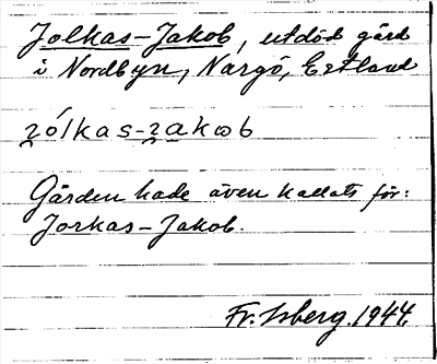 Bild på arkivkortet för arkivposten Jolkas-Jakob