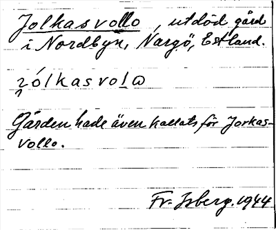 Bild på arkivkortet för arkivposten Jolkasvollo