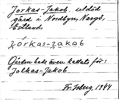 Bild på arkivkortet för arkivposten Jorkas-Jakob