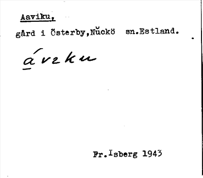 Bild på arkivkortet för arkivposten Aaviku