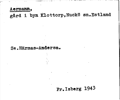 Bild på arkivkortet för arkivposten Aermann