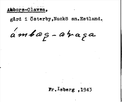 Bild på arkivkortet för arkivposten Ambors-Olavsa