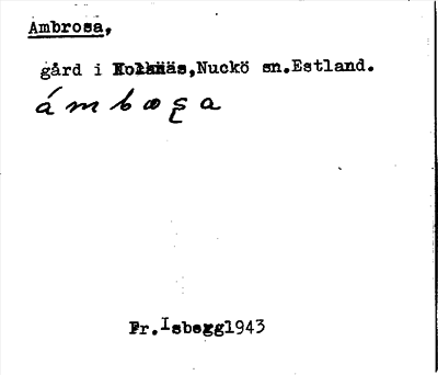 Bild på arkivkortet för arkivposten Ambrosa