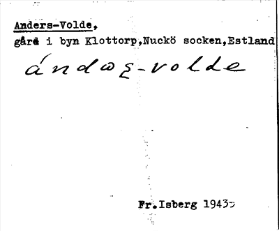 Bild på arkivkortet för arkivposten Anders-Volde