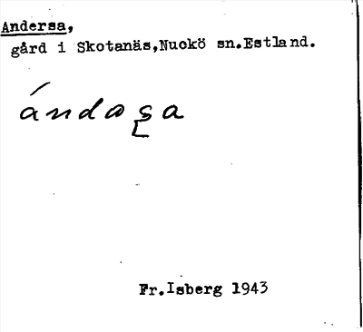 Bild på arkivkortet för arkivposten Andersa