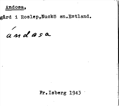 Bild på arkivkortet för arkivposten Andosa