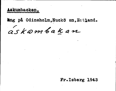 Bild på arkivkortet för arkivposten Askumbacken
