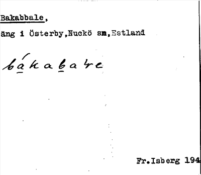 Bild på arkivkortet för arkivposten Bakabbale