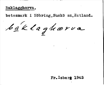Bild på arkivkortet för arkivposten Baklagghorva