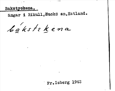 Bild på arkivkortet för arkivposten Bakstyckena