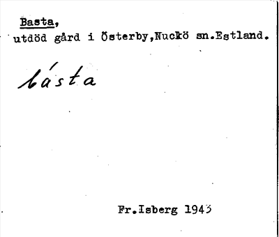 Bild på arkivkortet för arkivposten Basta
