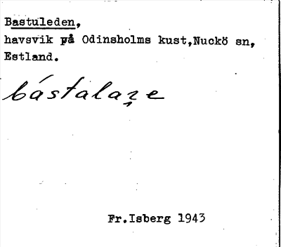 Bild på arkivkortet för arkivposten Bastuleden