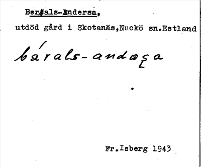 Bild på arkivkortet för arkivposten Berals-Andersa