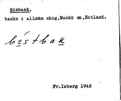 Bild på arkivkortet för arkivposten Bisback
