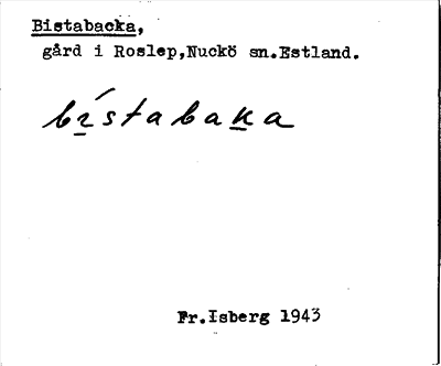 Bild på arkivkortet för arkivposten Bistabacka