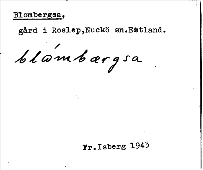 Bild på arkivkortet för arkivposten Blombergsa