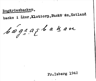 Bild på arkivkortet för arkivposten Bogärdesbacken