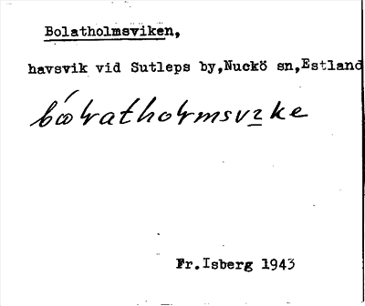 Bild på arkivkortet för arkivposten Bolatholmsviken
