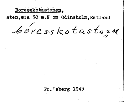 Bild på arkivkortet för arkivposten Boresskotastenen