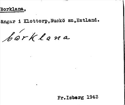 Bild på arkivkortet för arkivposten Borklana
