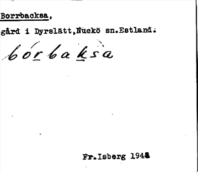 Bild på arkivkortet för arkivposten Borrbacksa
