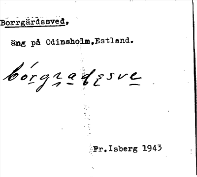 Bild på arkivkortet för arkivposten Borrgärdssved