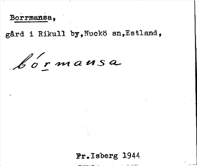 Bild på arkivkortet för arkivposten Borrmansa