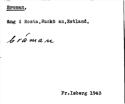 Bild på arkivkortet för arkivposten Broman