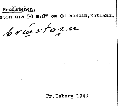 Bild på arkivkortet för arkivposten Brudstenen