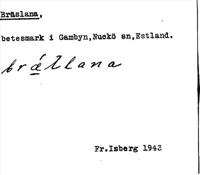 Bild på arkivkortet för arkivposten Bräslana
