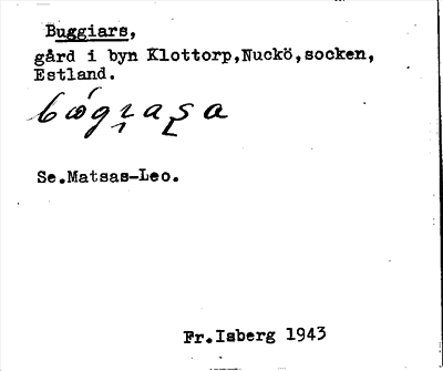 Bild på arkivkortet för arkivposten Buggiars