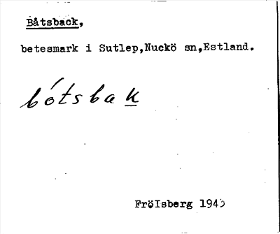 Bild på arkivkortet för arkivposten Båtsback