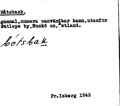 Bild på arkivkortet för arkivposten Båtsback
