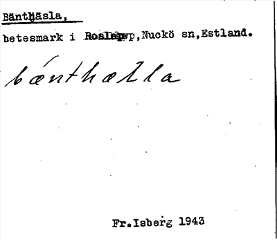 Bild på arkivkortet för arkivposten Bänthäsla