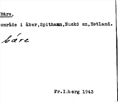 Bild på arkivkortet för arkivposten Bäre