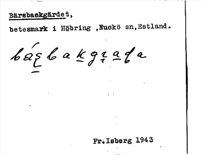 Bild på arkivkortet för arkivposten Bärsbackgärdet