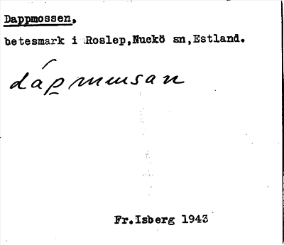 Bild på arkivkortet för arkivposten Dappmossen