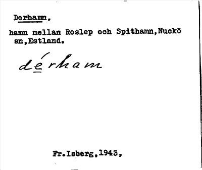 Bild på arkivkortet för arkivposten Derhamn