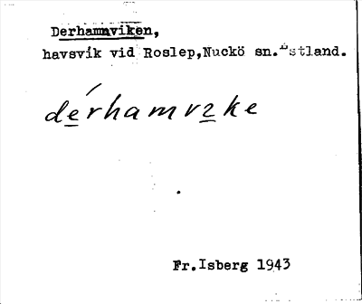 Bild på arkivkortet för arkivposten Derhamnviken